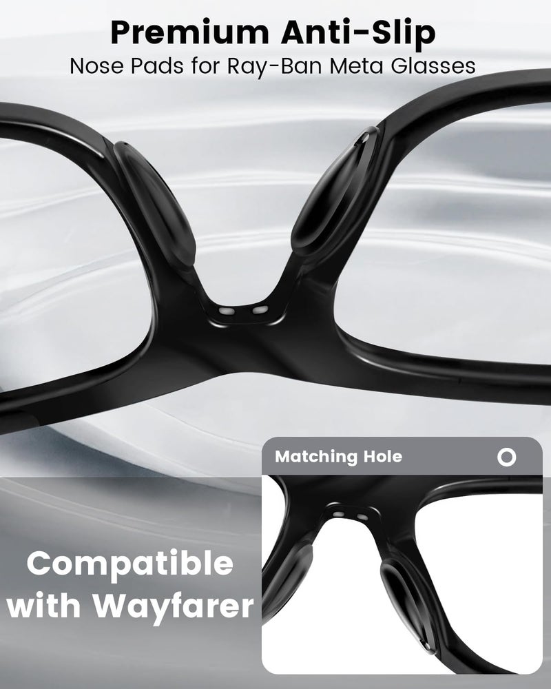 BandSmith Compatible with Ray-Ban Meta Wayfarer Eyeglass Nose Pad, 8 Pairs Soft Silicone Nose Pads, Anti Slip Replacement Nose Pads - Image 2